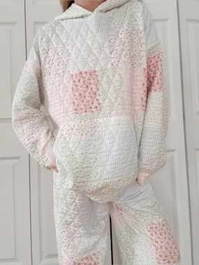 Sunkissed Coconut Quilted Pastel Hoodie